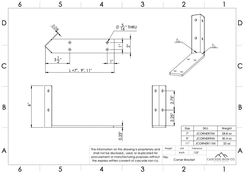 Corner Shelf Bracket for Floating Shelves - Cascade Iron Co