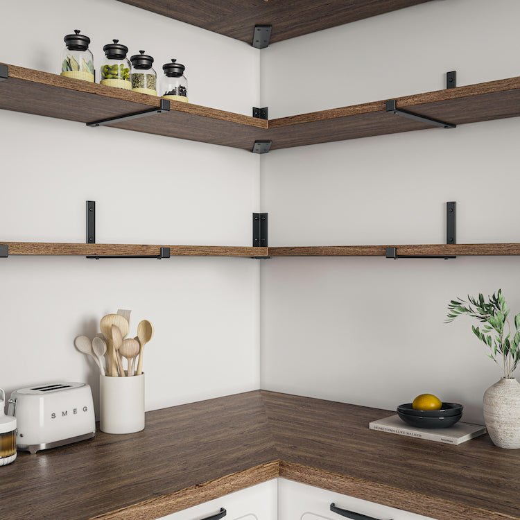 Corner Shelf Bracket for Floating Shelves - Cascade Iron Co