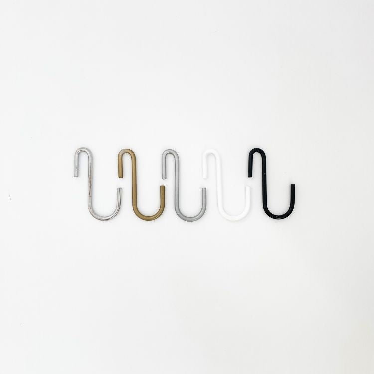 metal s hooks in chrome gold silver white black