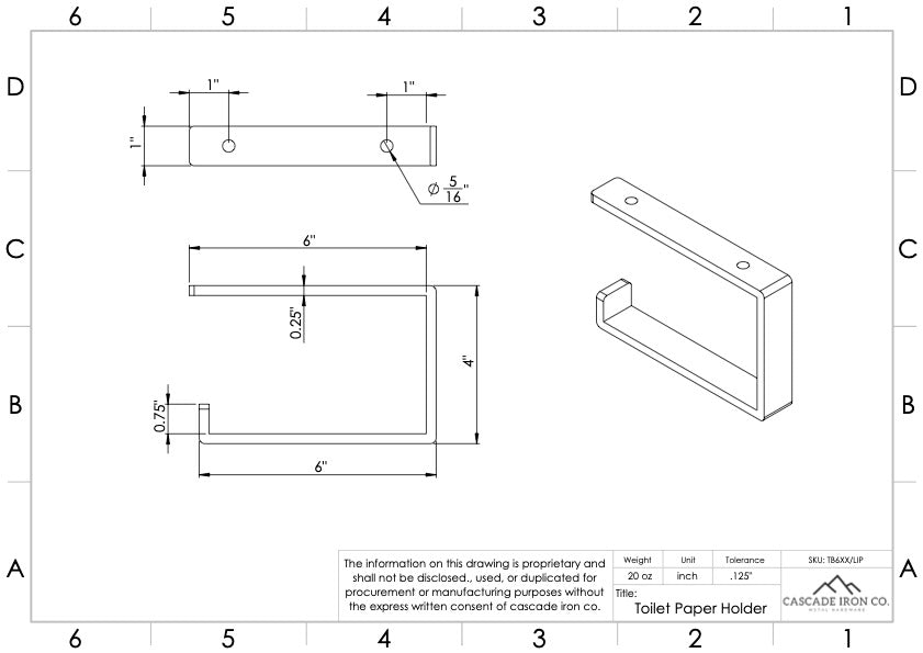 metal towel paper holder - Cascade Iron Co.