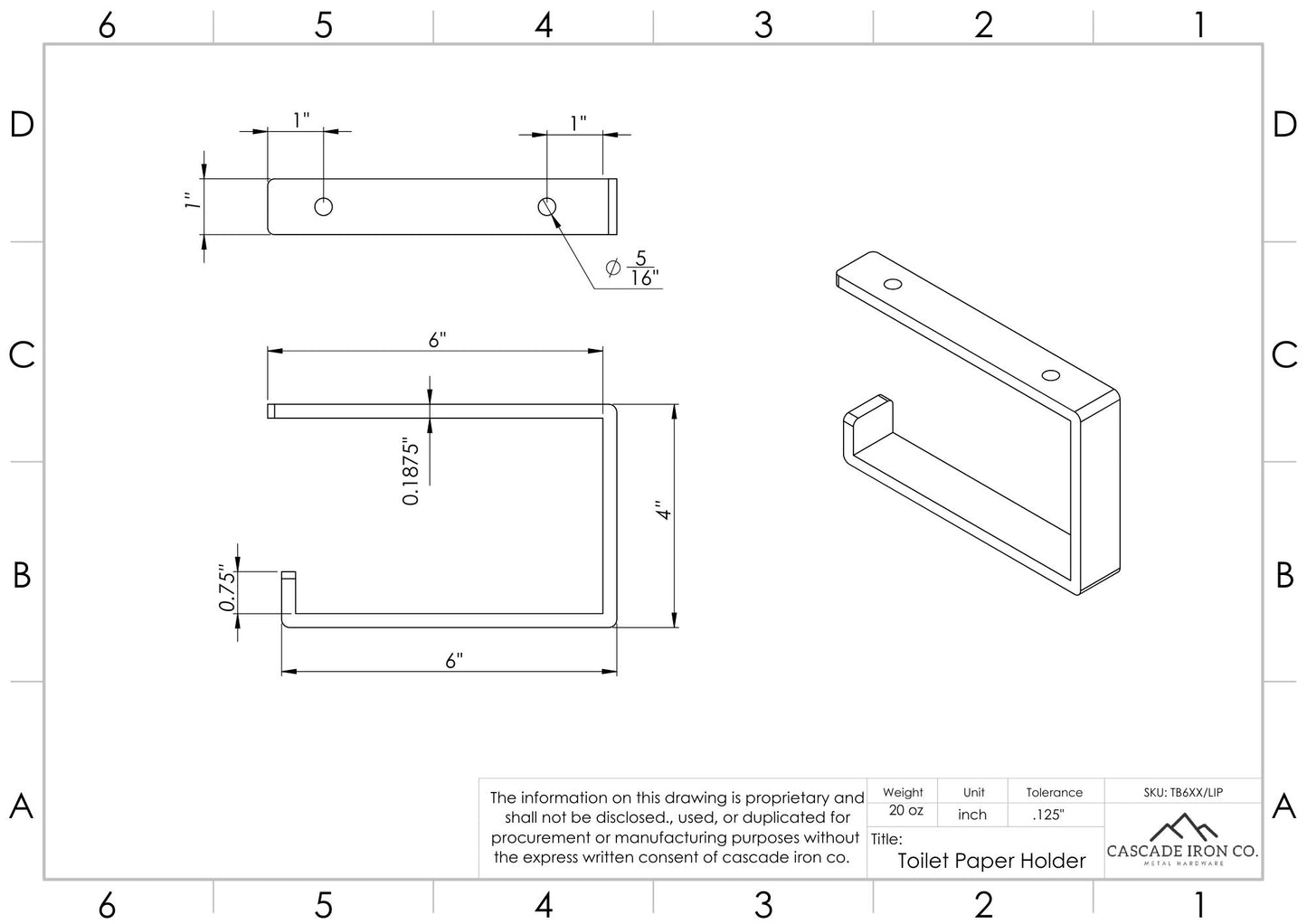 metal towel paper holder - Cascade Iron Co.