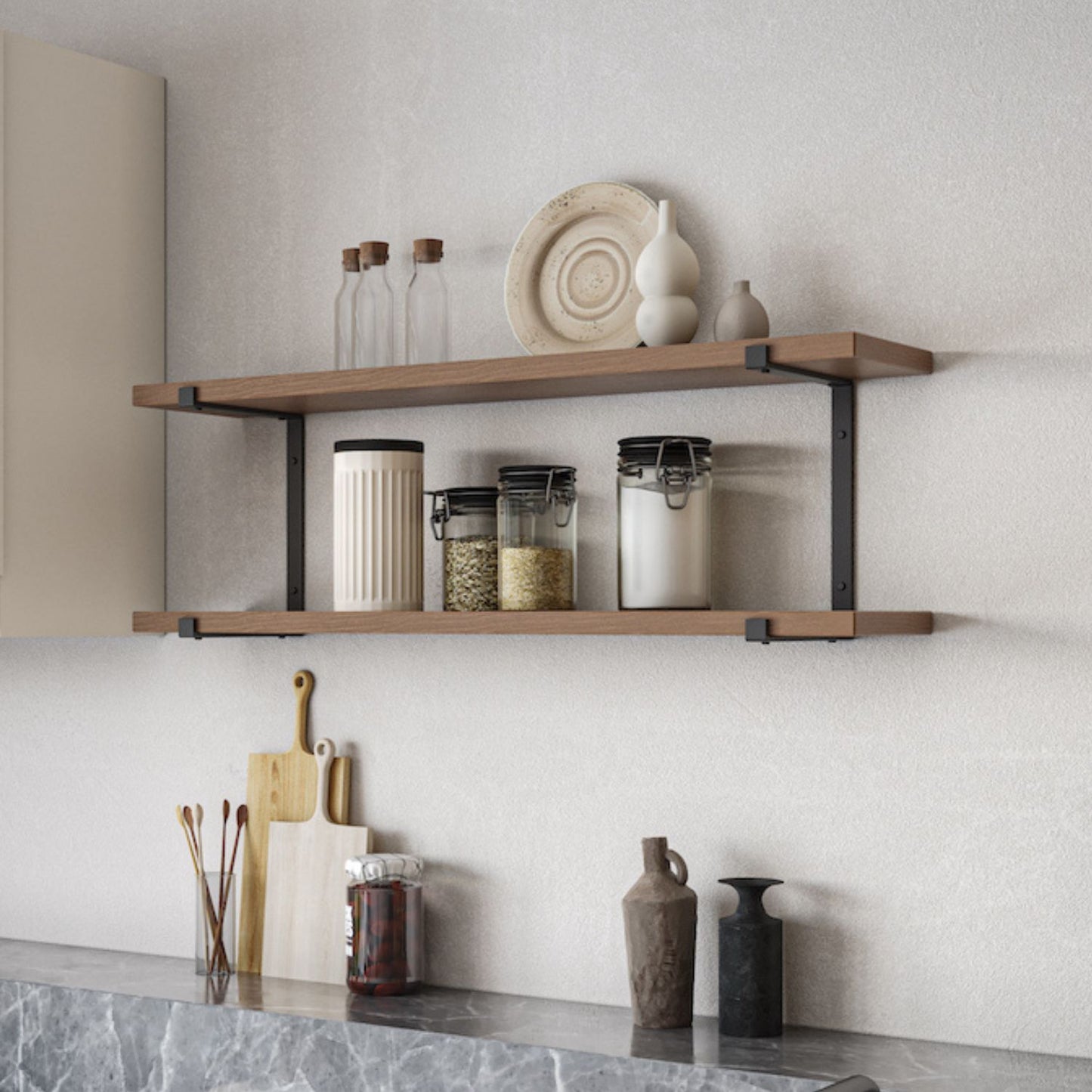Double Shelf Bracket for Two Tier Rack - Cascade Iron Co