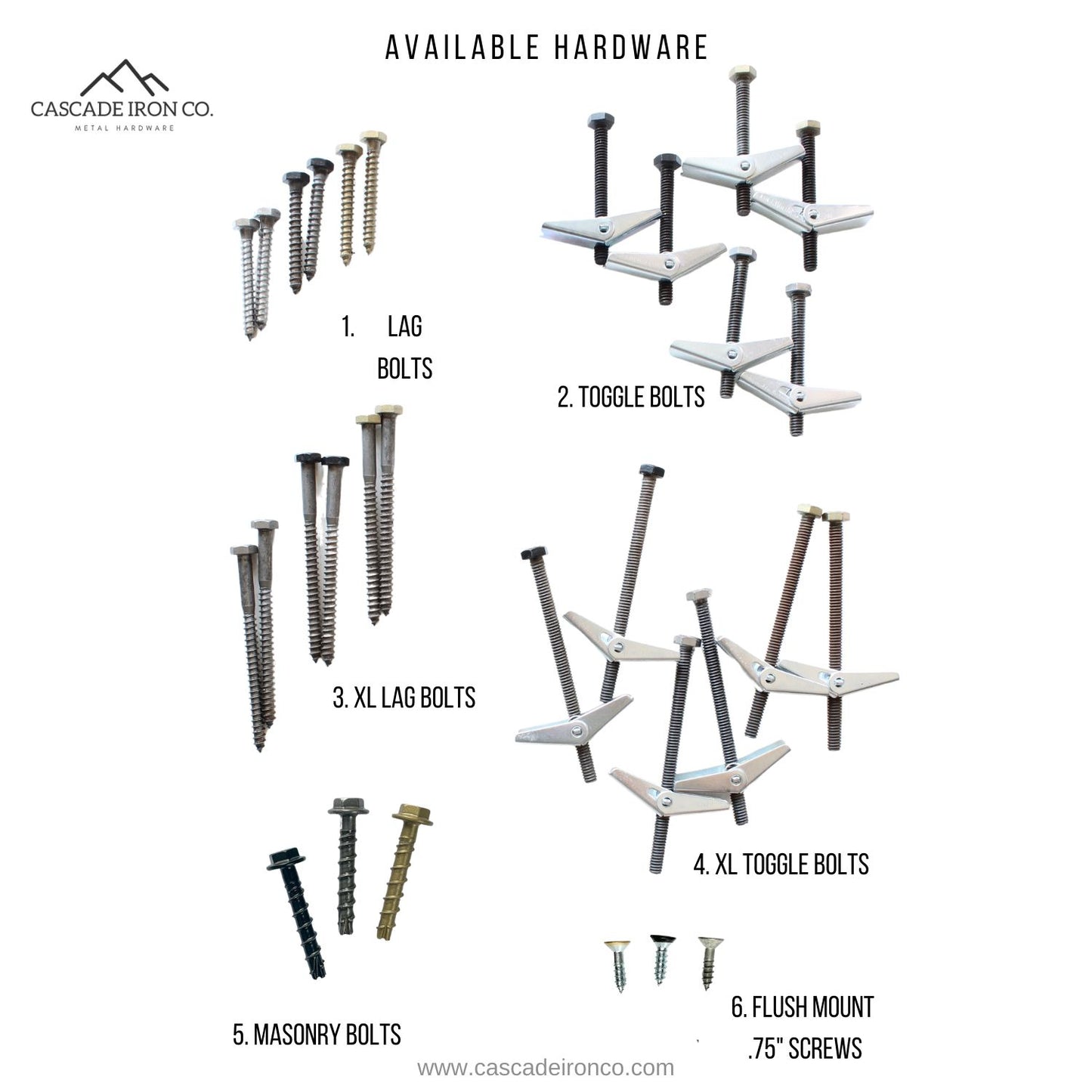 Installation Hardware (Pair) - Cascade Iron Co