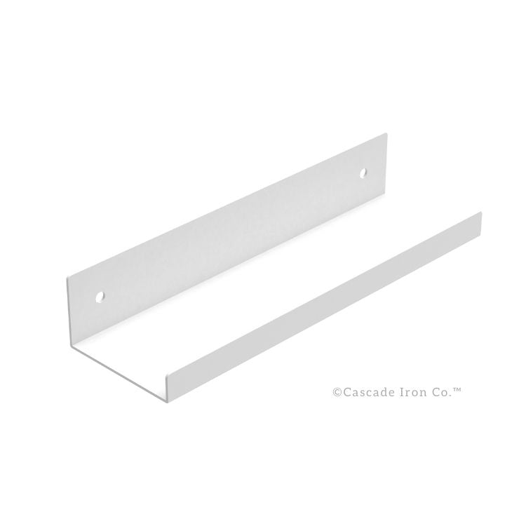 White metal shelf ledge with a front lip product image