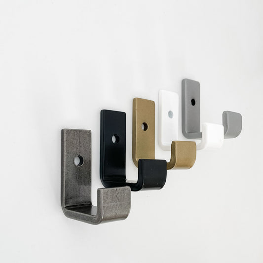 metal wall hooks - steel, black, gold, white, silver