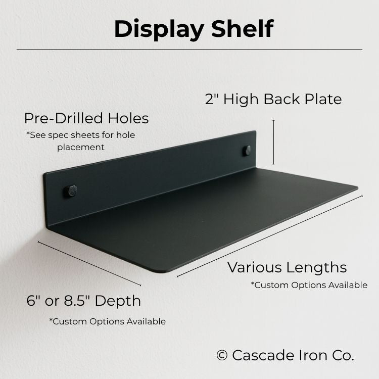 Floating Retail Display Shelf - Wall Mounted - Cascade Iron Co