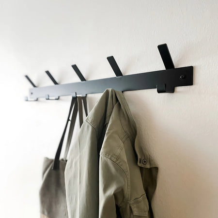 Heavy Duty Wrought Iron Wall Mounted Coat Rack With Shelf Wall