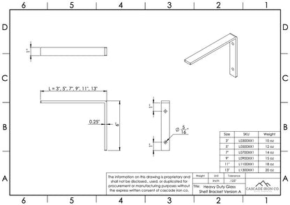 Shelf Bracket for Glass Shelves