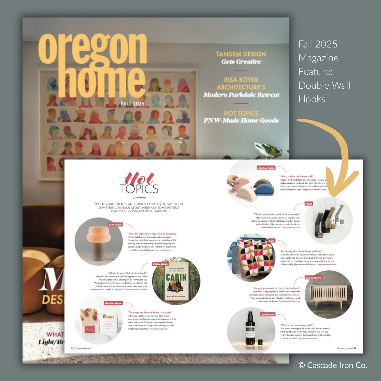 Oregon Home Magazine Featuring Cascade Iron Co.