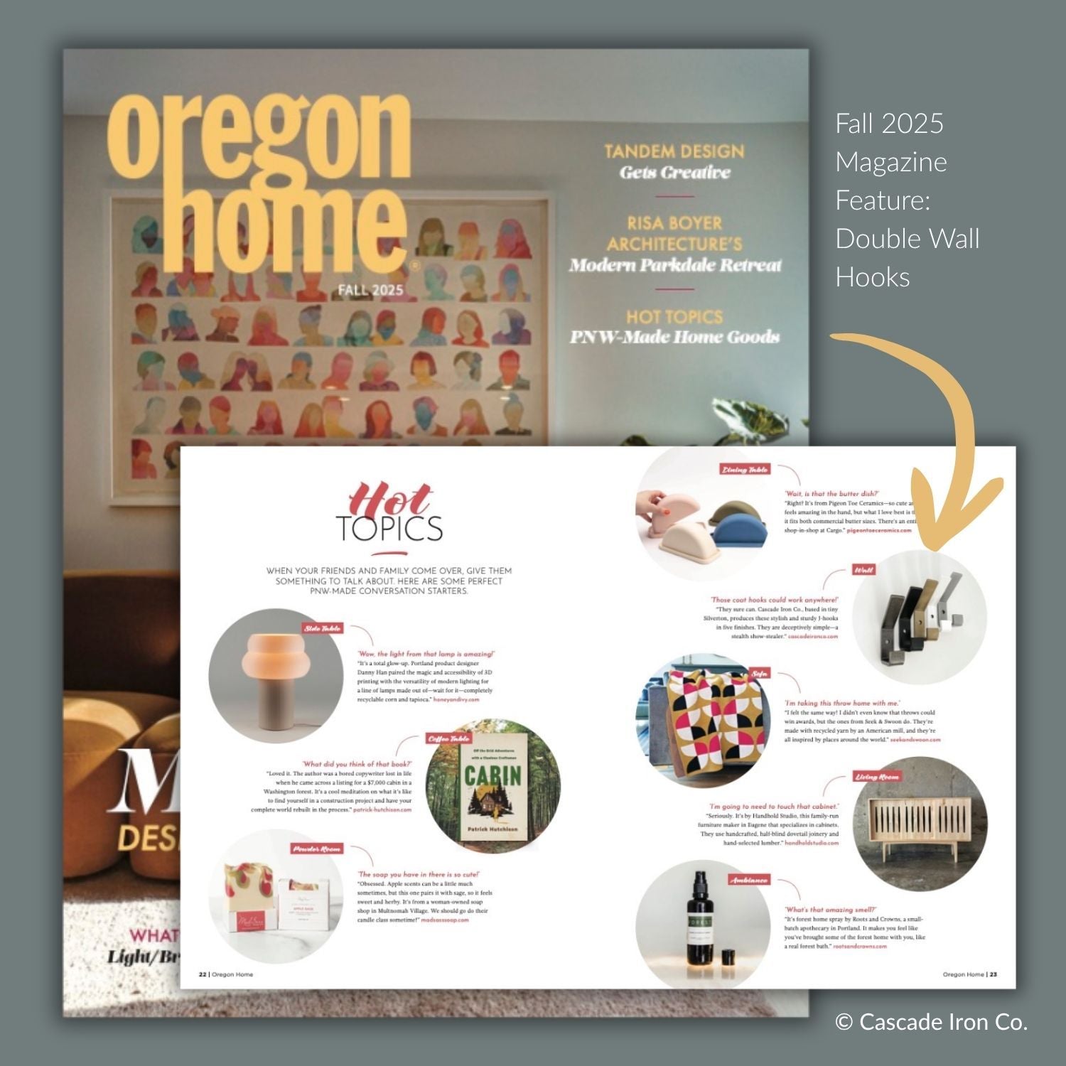 Oregon Home Magazine Featuring Cascade Iron Co.