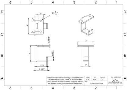 cascade iron co undermount hooks