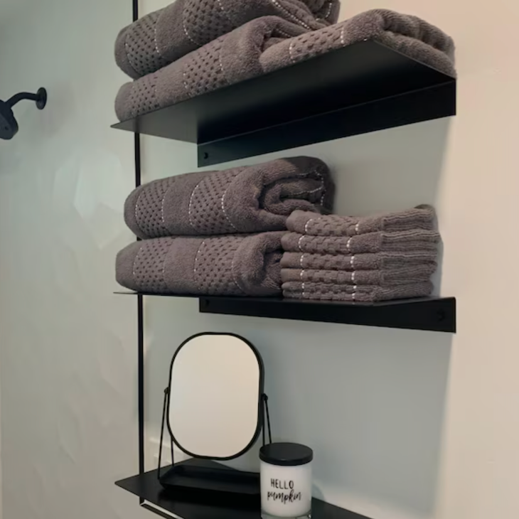 Bathroom Shelves Towel Rack Shower Organizer with 5 Hooks Storage Rack  Bathroom Organizer Towel Bar Holder for Bathroom Lavatory 