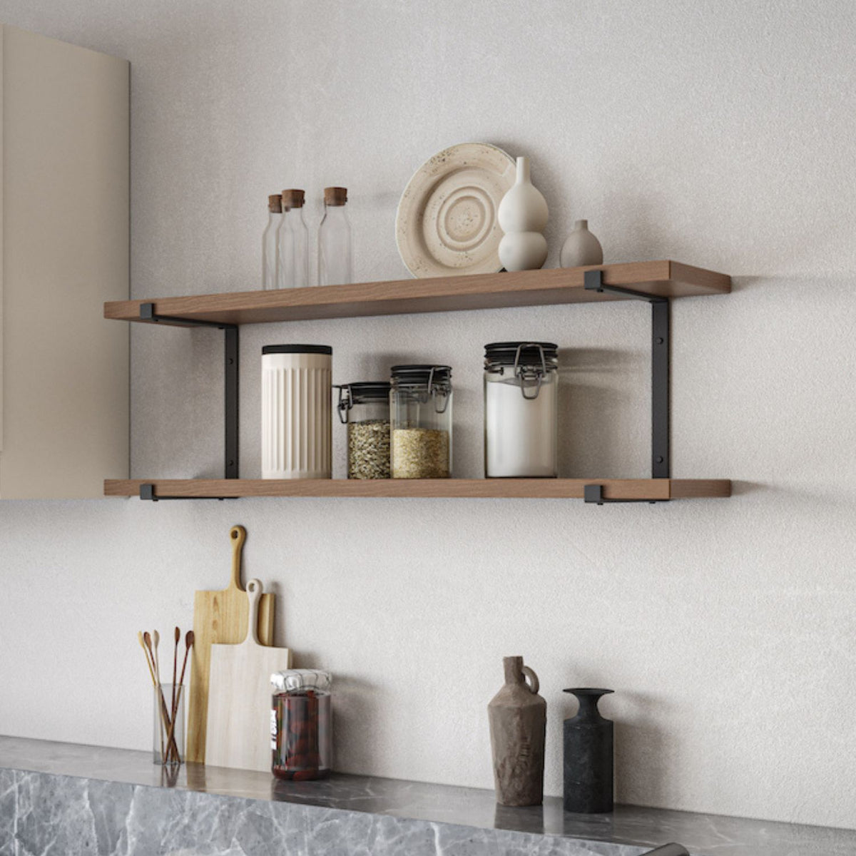 Double Racking Brackets Double Shelf Bracket for Two Tier Rack - Cascade Iron Co
