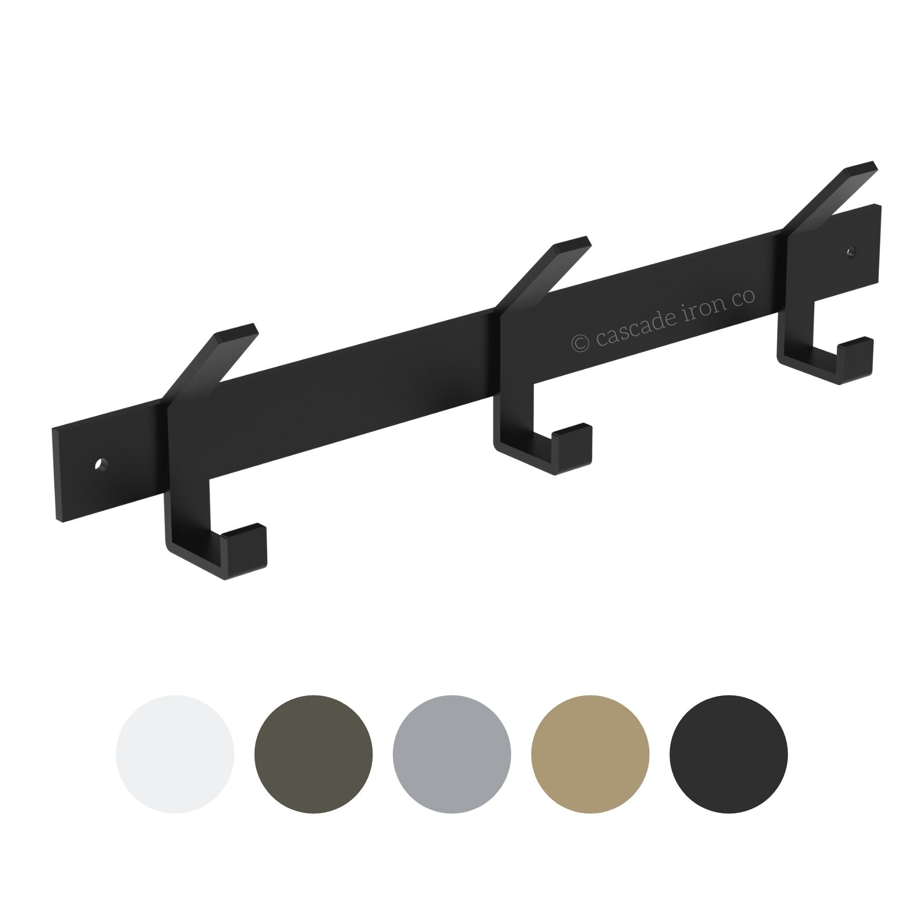 Wall Mounted Coat Rack with Double Hooks - Cascade Iron Co