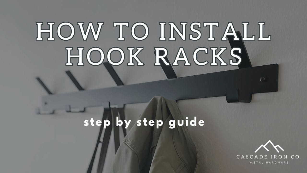 Load video: wall mounted hook rack with text overlay: how to install hook racks
