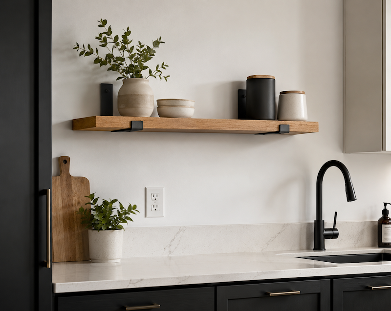 Wood Shelf - Oak Board for J Brackets (Shelf Only)