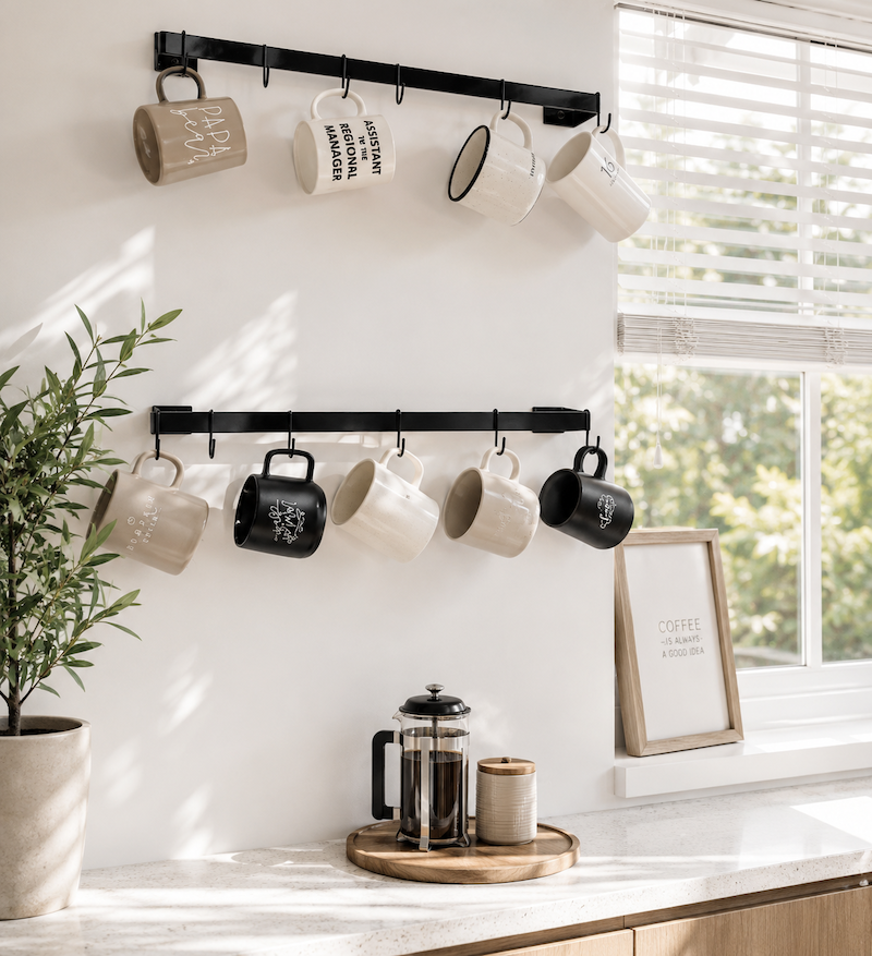 Hanging Pot Rack - Metal Utensil Holder
