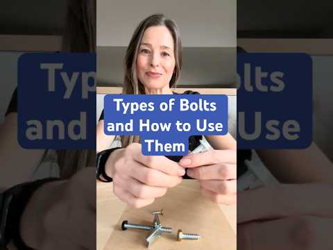 video with woman showing types of bolts and screws