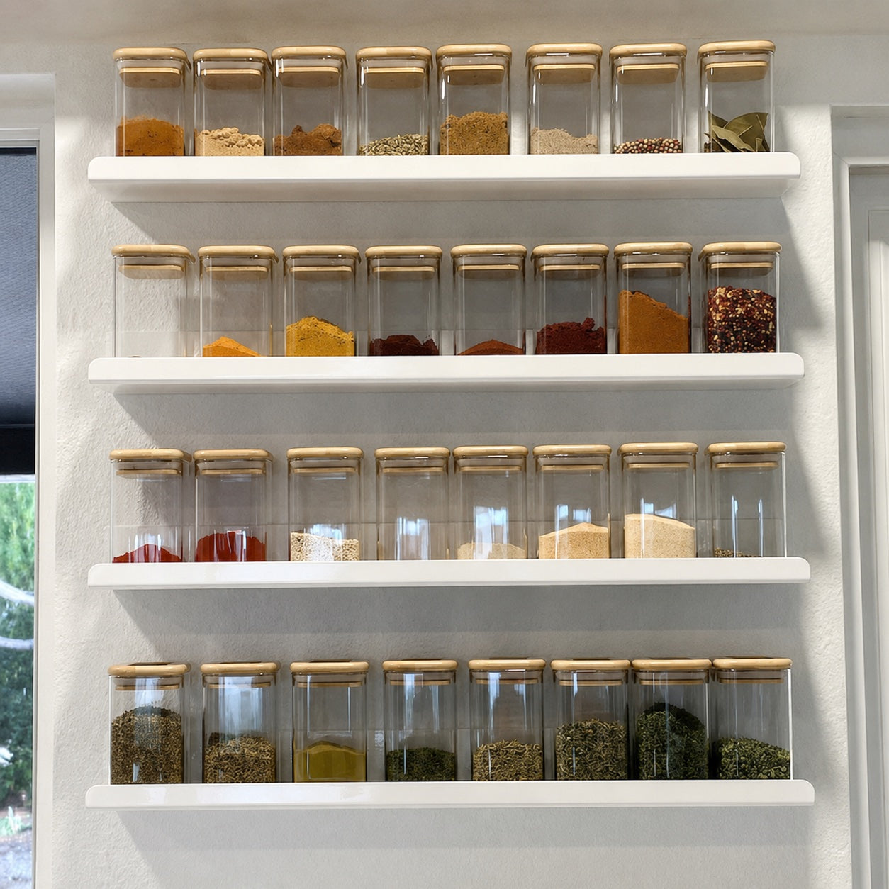Wall Mounted Spice Rack - Black, White, or Green