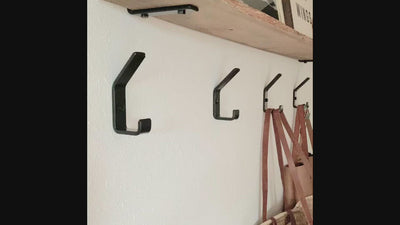 Quality 6 Double Coat Hooks Wall Or Door Mountable on Black Board