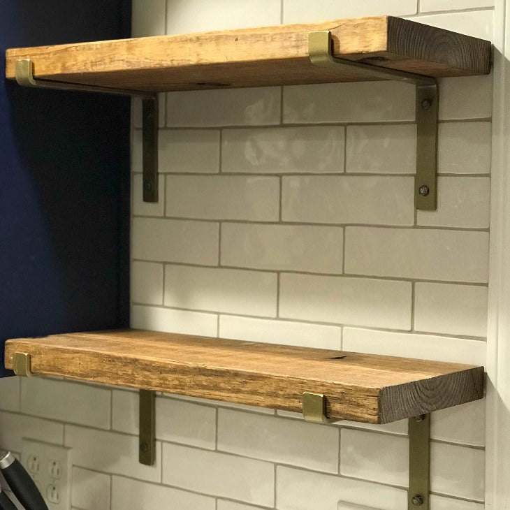 brass kitchen shelf brackets for open shelving