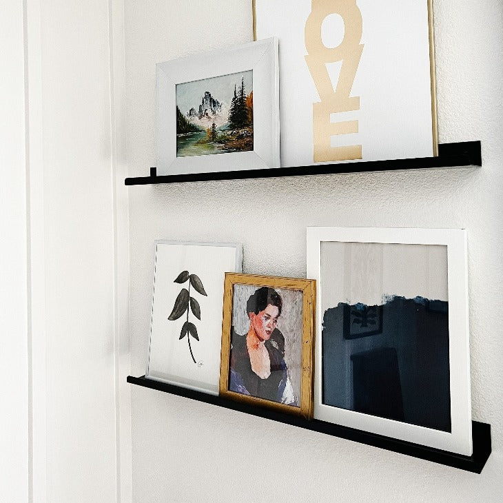 Picture Ledge Shelf - Black and White Metal Finishes - Cascade Iron Co