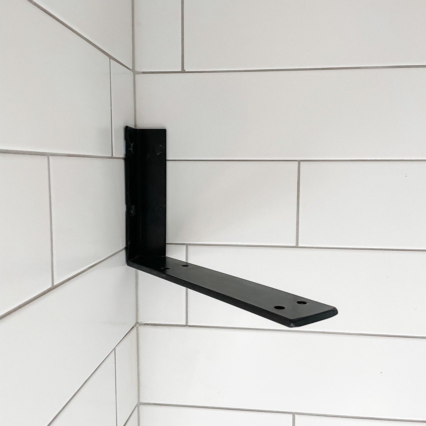 Metal Bathroom Shelves - Black or White Metal Finish - Cascade Iron Co