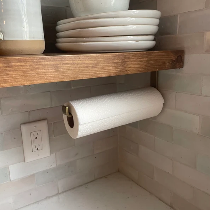 Hanging Paper Towel Holder Under Cabinet, Black Paper Towel Holder Wall  Mount, Adhesive/Drilling Paper Towel Rack for Kitchen Towel Rolls Bathroom